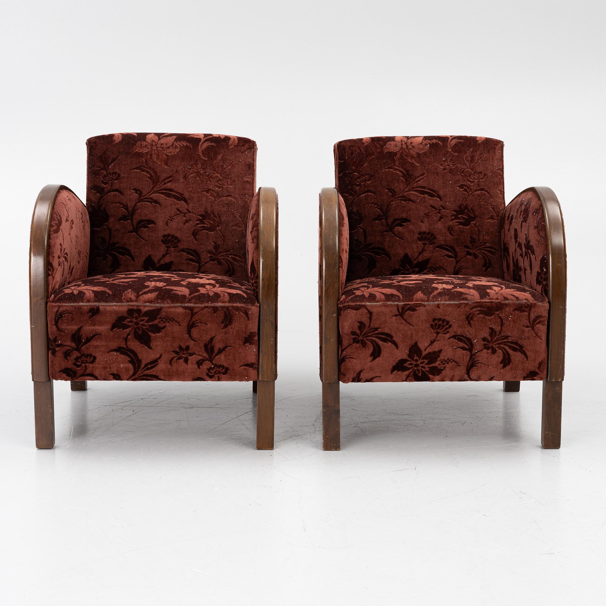 Fåtöljer, ett par, Art Deco, 1920-tal.