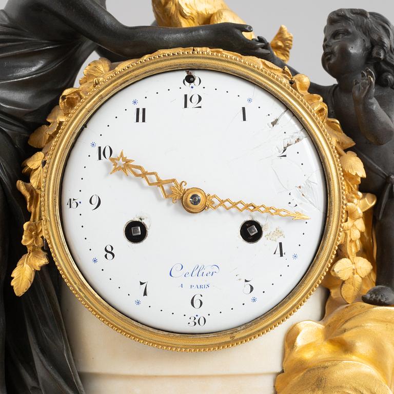 A Louis XVI figural mantel clock, Paris, late 18th century.