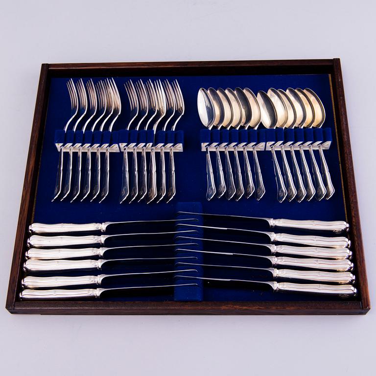 A 98-piece set of 'Chippendale' silver cutlery for Kultakeskus, Hämeenlinna, Finland 1960's.