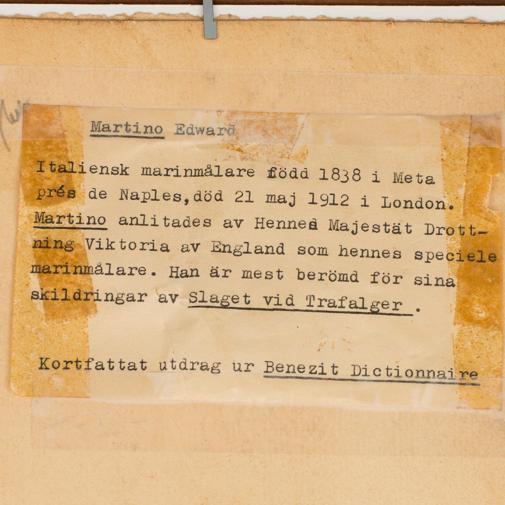 EDOARDO FEDERICO DE MARTINO, water color, askrive, not signed,