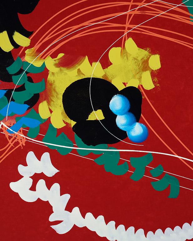 CARL FREDRIK REUTERSWÄRD, triptych, enamel on canvas, signed Reuterswärd, dated 1982 on verso.