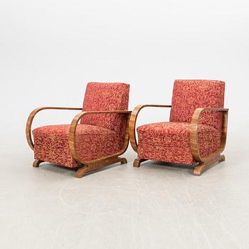 Armchairs, a pair, Art Deco, first half of the 20th century.