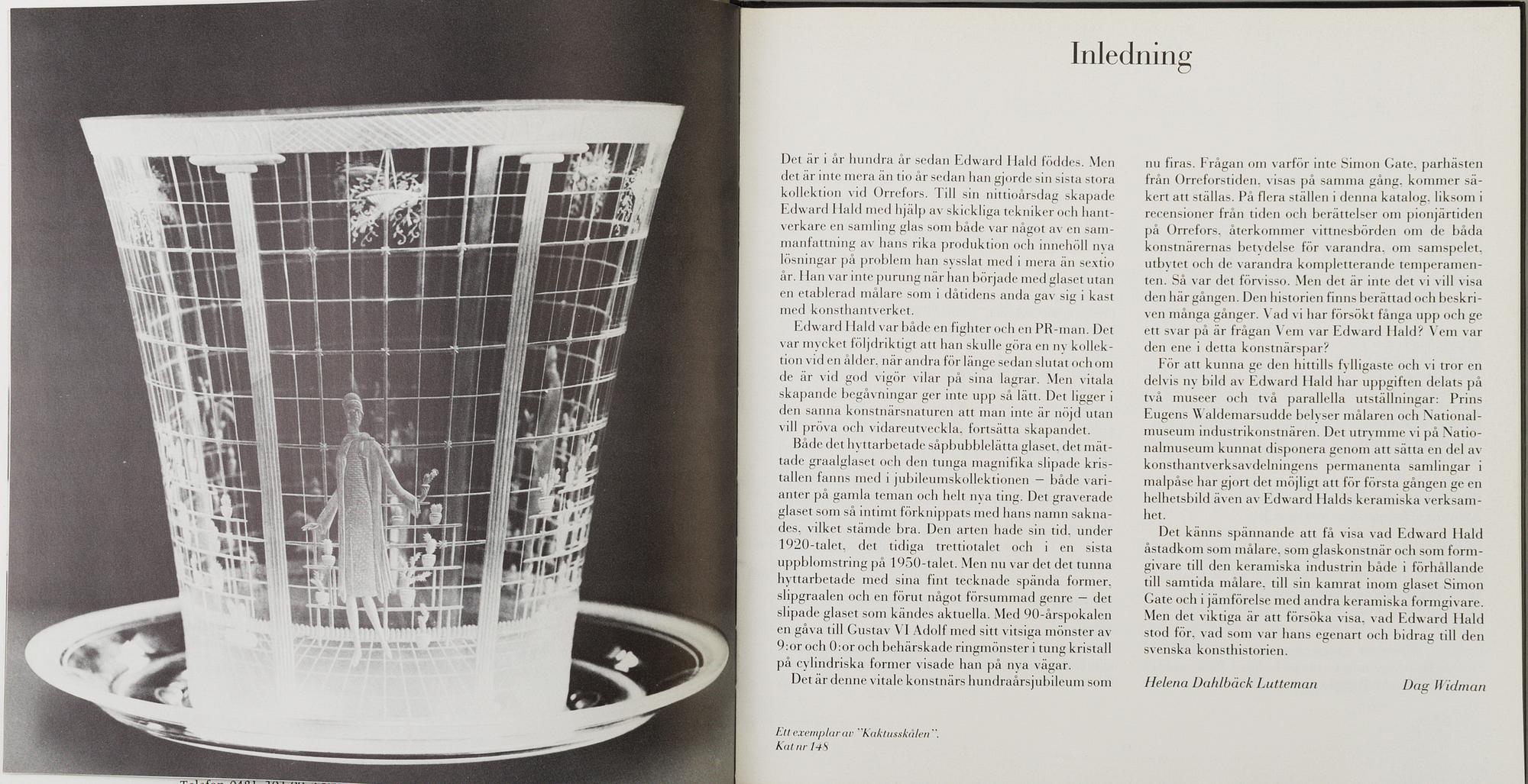 A lot of eight books regarding Orrefors glasbruk.