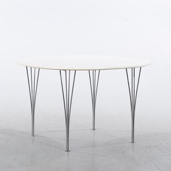 PIET HEIN & BRUNO MATHSSON, bord, "Supercirkel" Fritz Hansen, Danmark. En extra uppsättning bordsben medföljer.