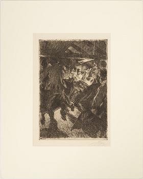 Anders Zorn, etching, 1917, signed in pencil.