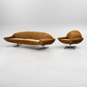 Johannes Andersen, sofa and armchair, "Capri", Trensum, second half of the 20th century.