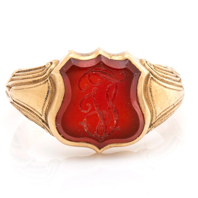 A Finish signet carnelian ring, 1899.