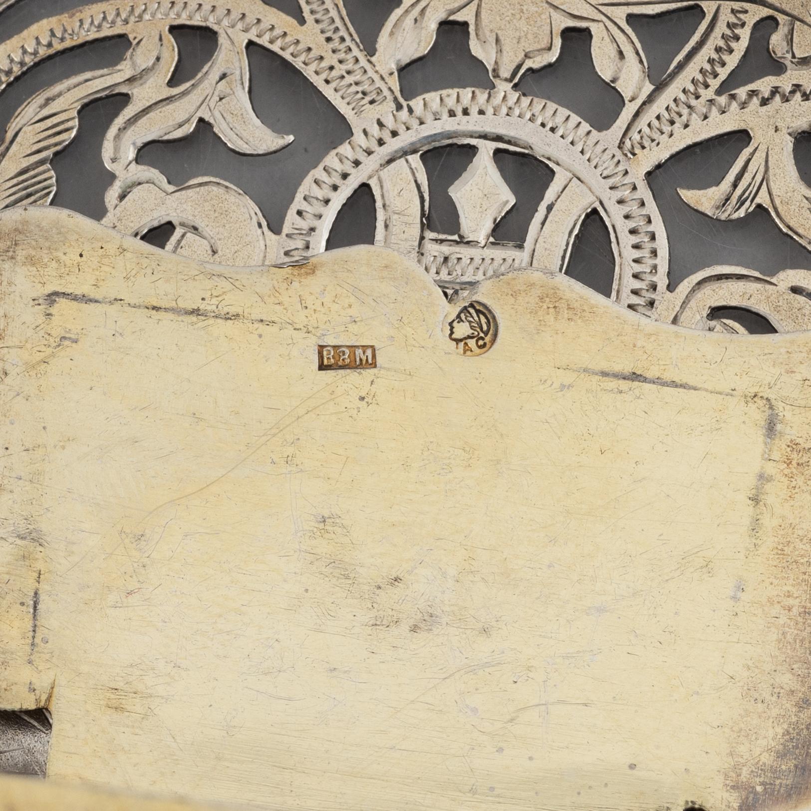 Two Russian silver salt-chairs, circa 1900.