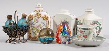 PARTI DIVERSE, 7 delar. Bl.a. flaskor i porslin.