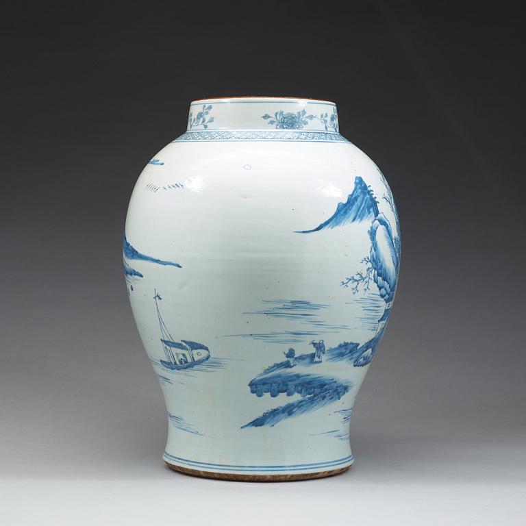 A large blue and white vase, Qing dynasty, Qianlong (1736-95).
