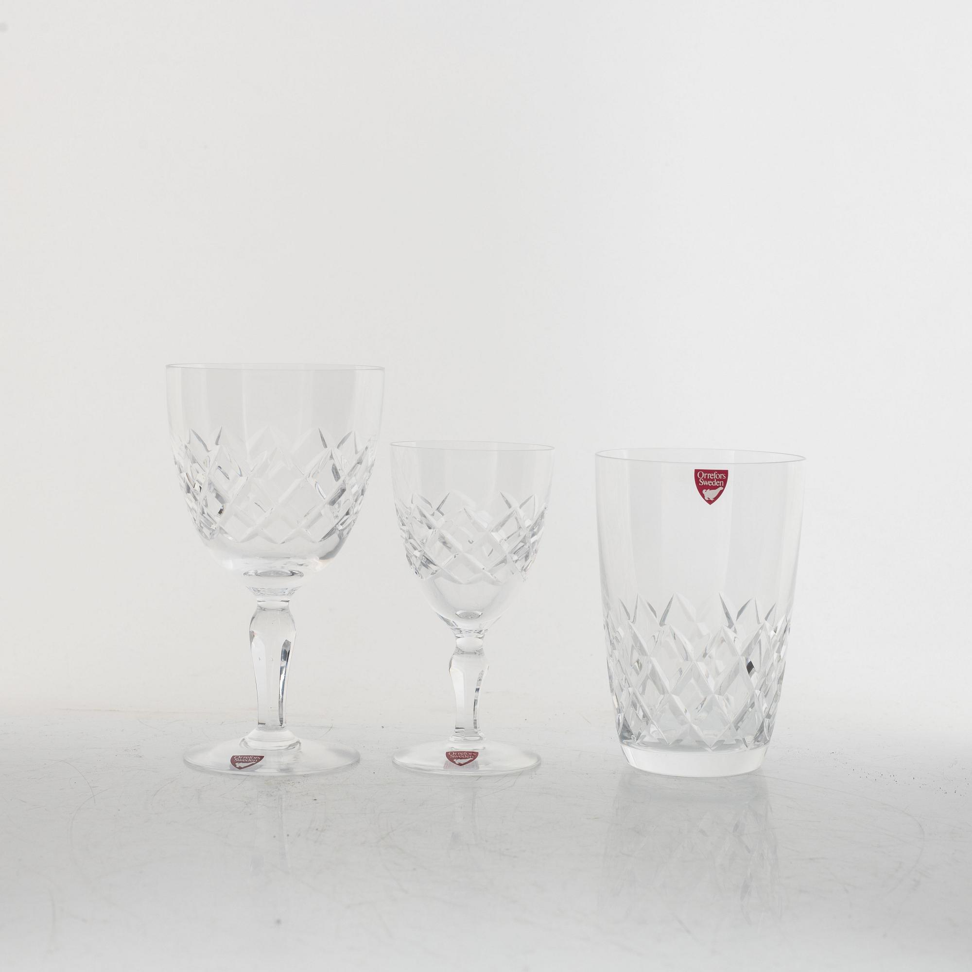 Gunnar Cyrén, glasservis, 30 delar, "Karolina", Orrefors.