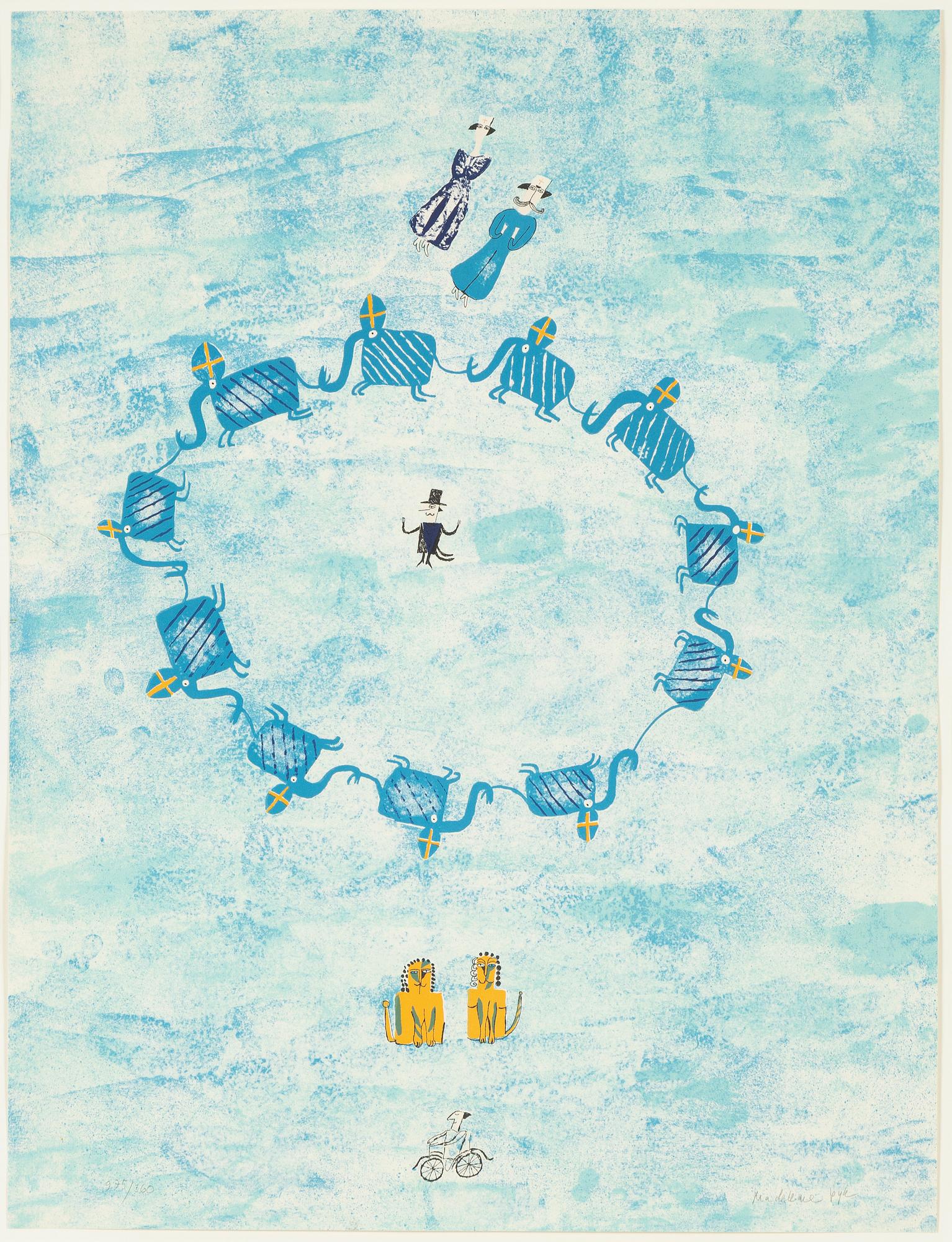 Madeleine Pyk, lithograph in colours, signed 275/360.