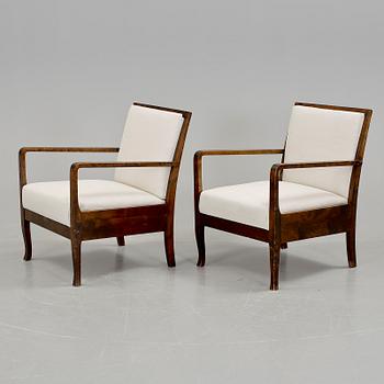 FÅTÖLJER, ett par, art deco, 192/30-tal.