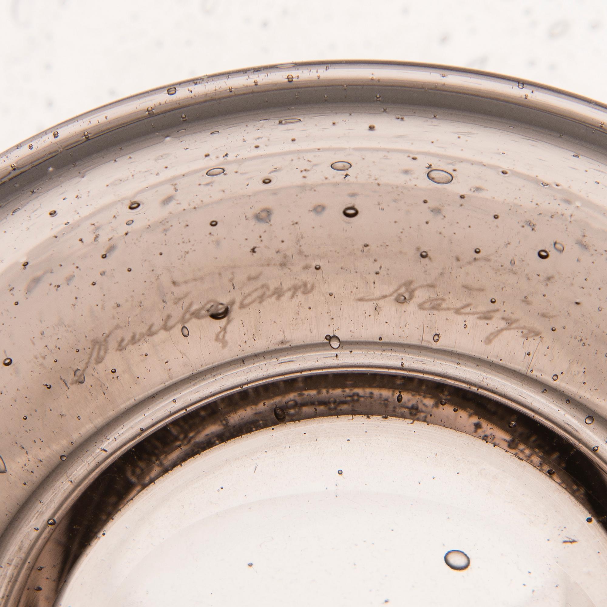 KAJ FRANCK Four Sargasso Glass Items, signed Nuutajärvi Notsjö.