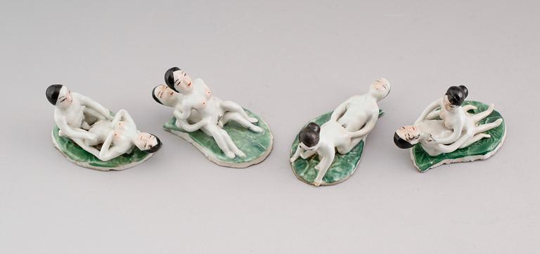 FIGURGRUPPER, 4 st, porslin, Kina, 2000-tal.