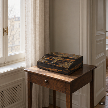 A Victorian faux-tortoise writing box by Betjemann & Sons, London.