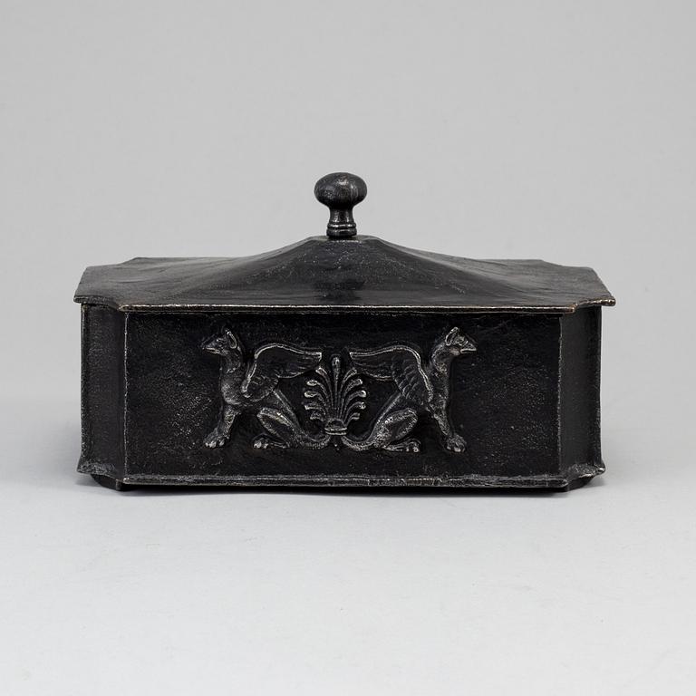 An Empire cast iron box, first half of the 19th century.