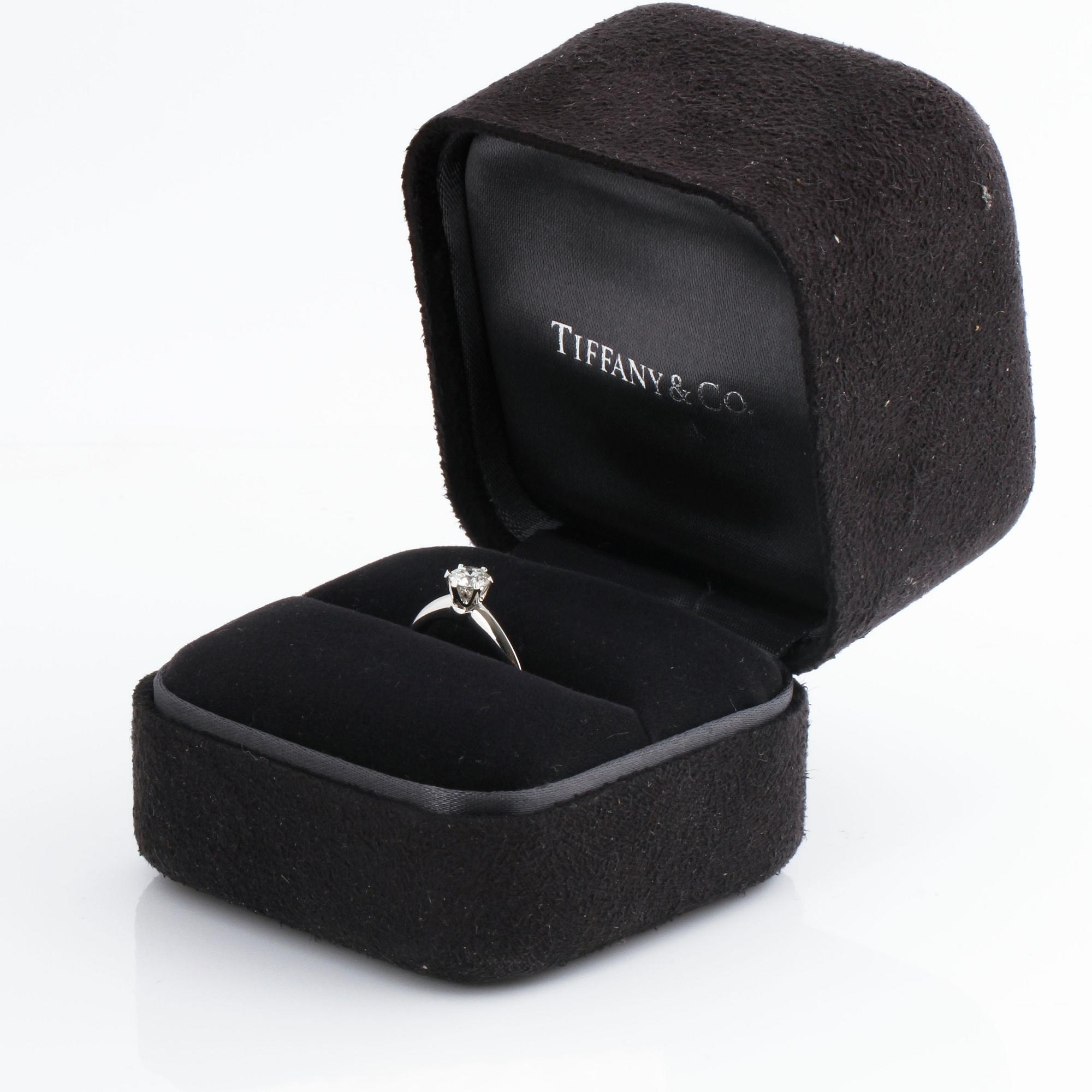 A 0.37 cts brilliant cut diamond Tiffany & Co ring.