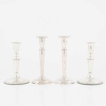 Two pair of silver candlesticks, including TESI, Gothenburg, 1969.