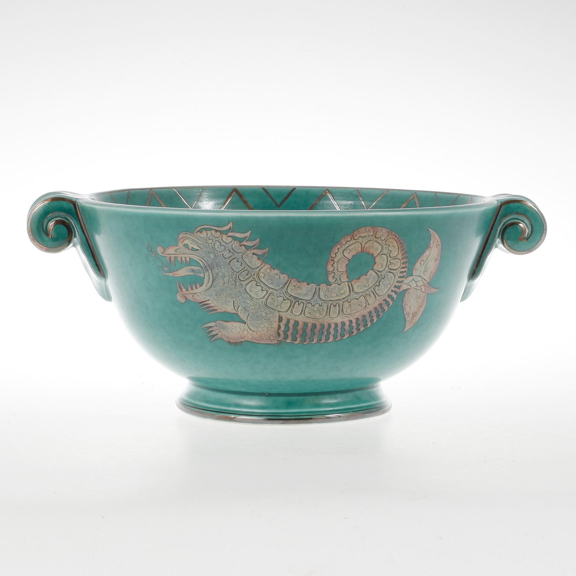 SKÅL, flintgods, "Argenta", Wilhelm Kåge, Gustavsberg.