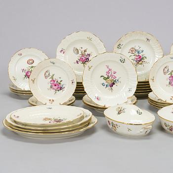 A 71-piece porcelain 'Frijsenborg' dinnerware set, Royal Copenhagen, Denmark.