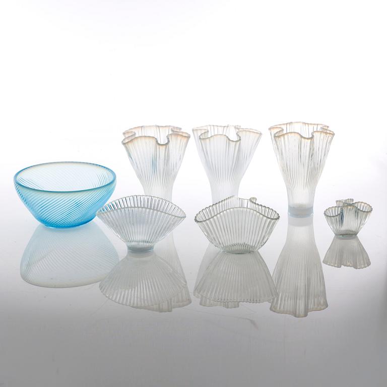 ARTHUR PERCY, 6 delar, glas, "Reffla", Gullaskruf, 1950-tal.
