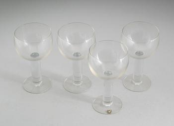 VINGLAS, 4 st, "Kolonn", Gunnar Cyrén, Orrefors.