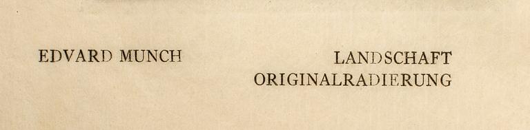 EDVARD MUNCH, drypoint, unsigned.
