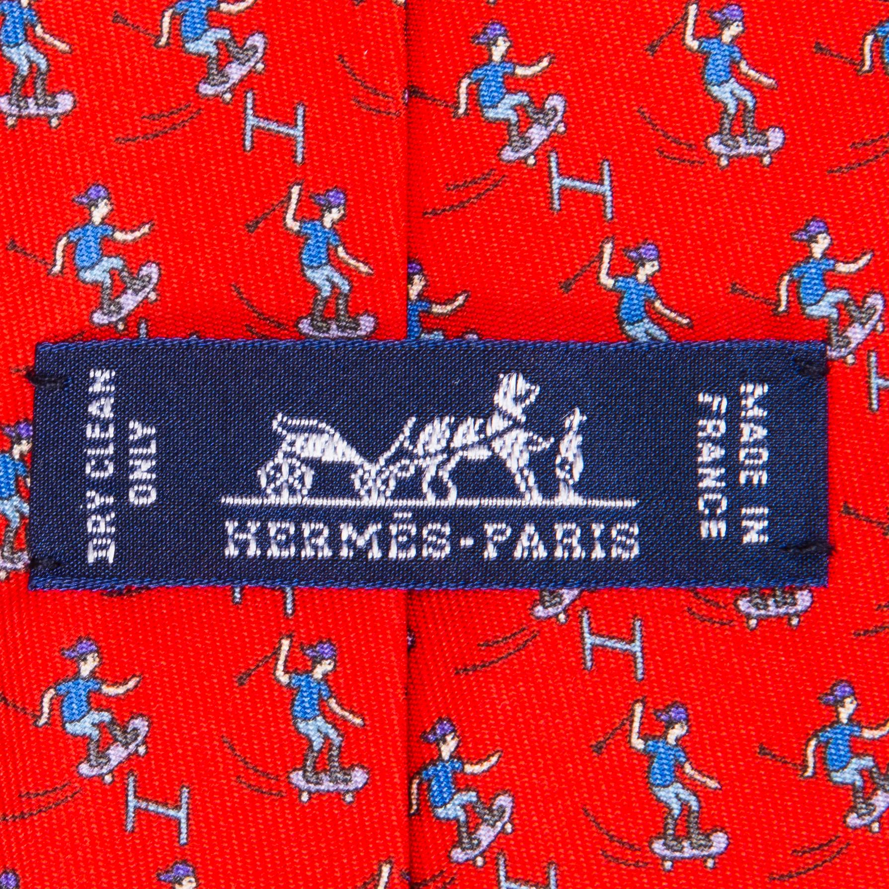 HERMÈS Two Twill Silk Ties.