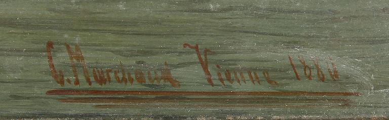 CHARLES MARCHAND/KARL KAUFMANN, olja på pannå, signerad Ch. Marchand. Venise 1880.