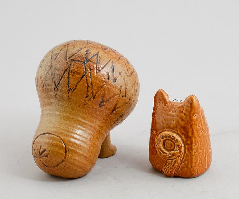 FIGURER, 2 st, stengods, Lisa Larson, Gustavsberg.