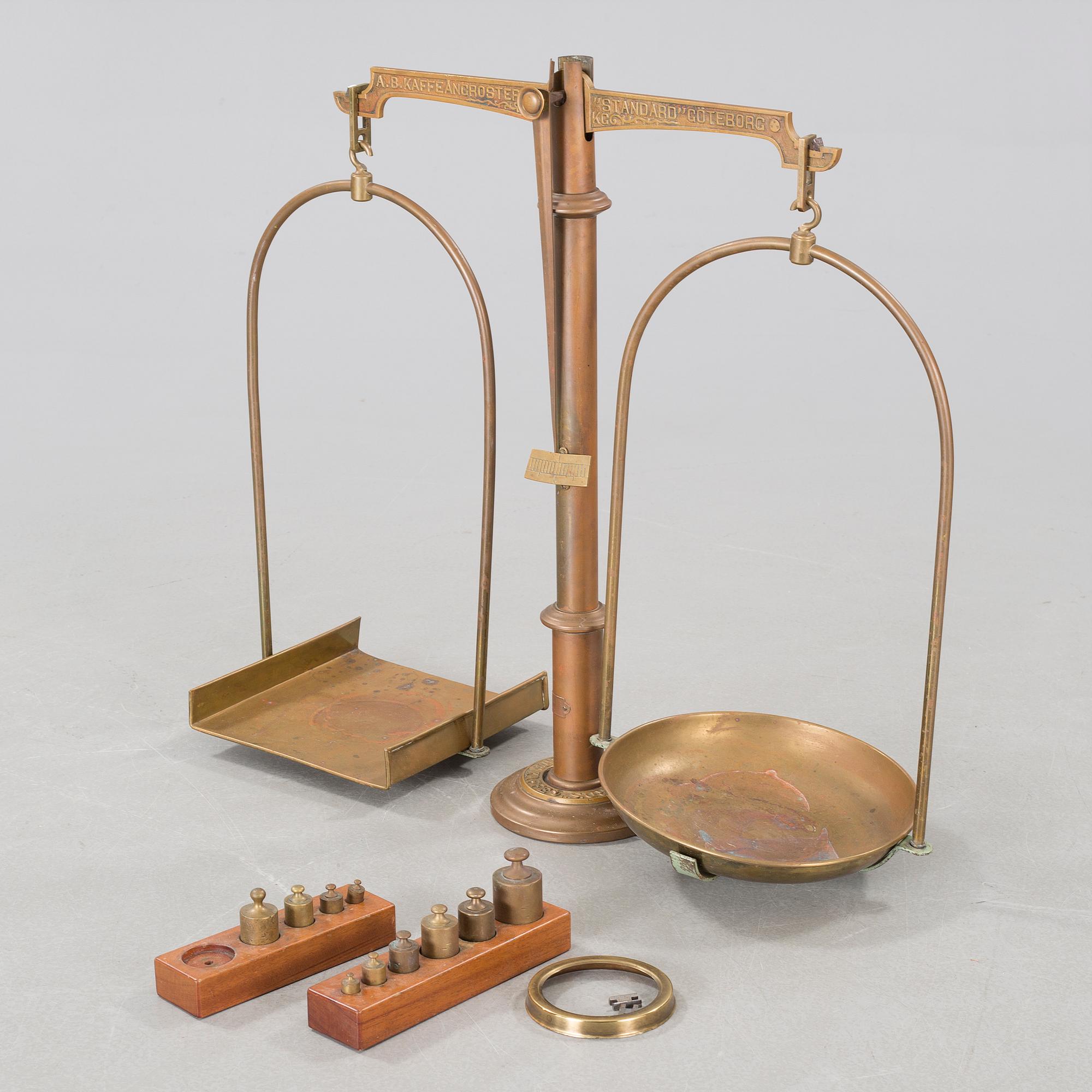 A scale, A.B. Kaffeångrosteriet "Standard", Göteborg, Sweden, circa turn of the century 1900.