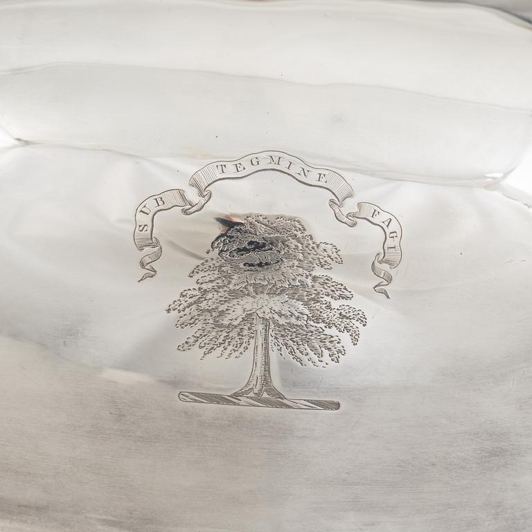 An English plate food dome cover, mark of Elkington & Company, Birmingham 1851.