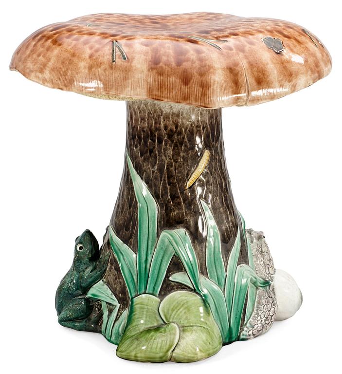 A Gustavsberg creamware garden stool, 1899.