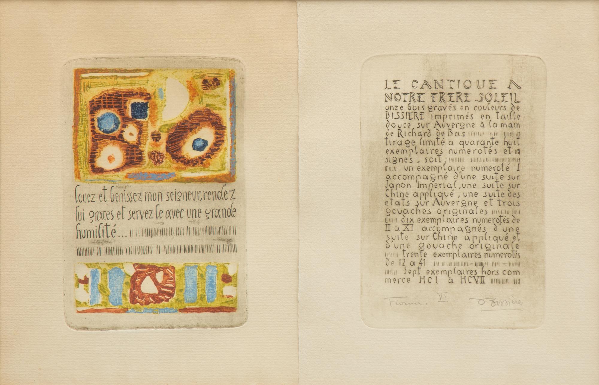 Roger Bissière, "Cantique à notre frère Soleil".