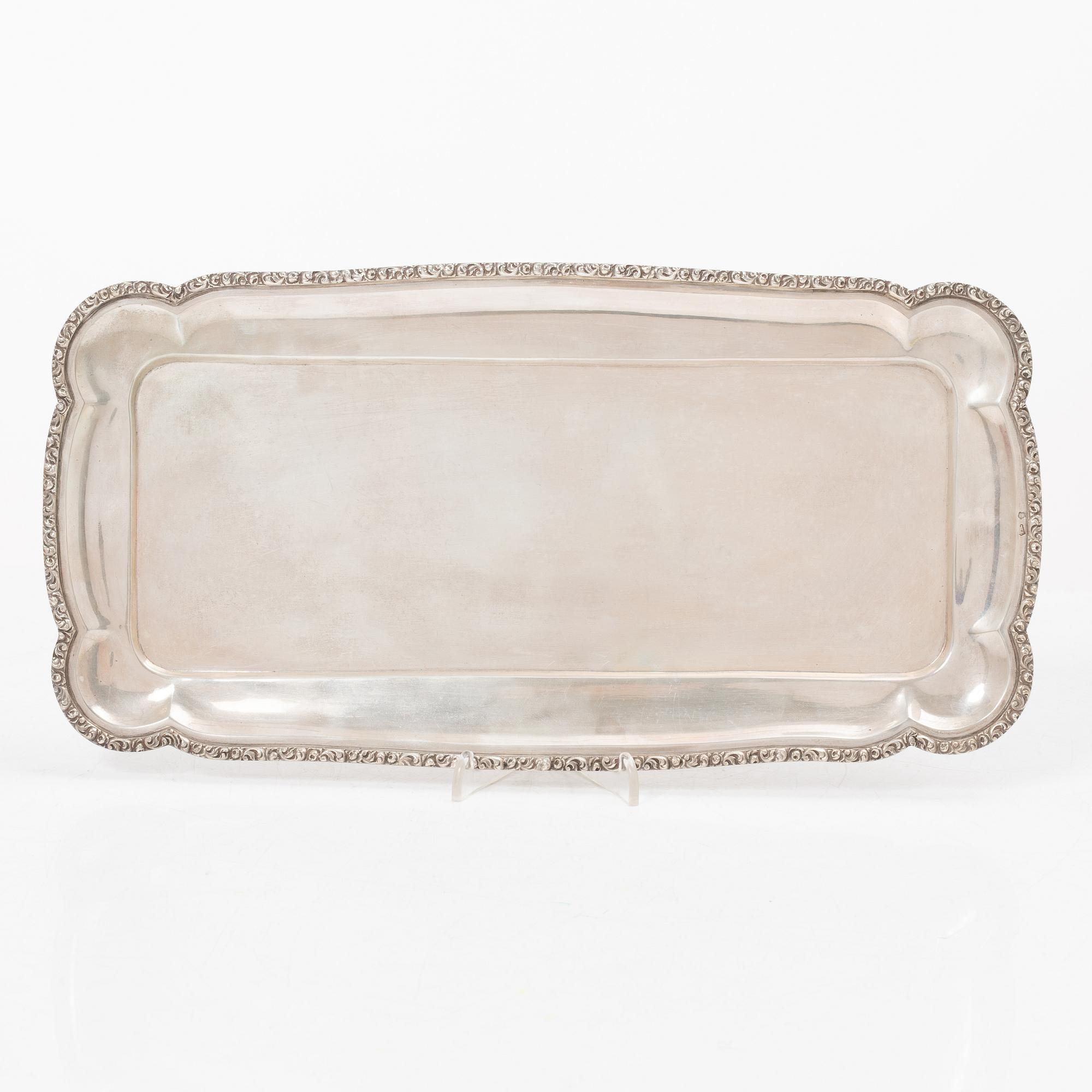 A silver tray, Pest, Austria, 1872-1922.