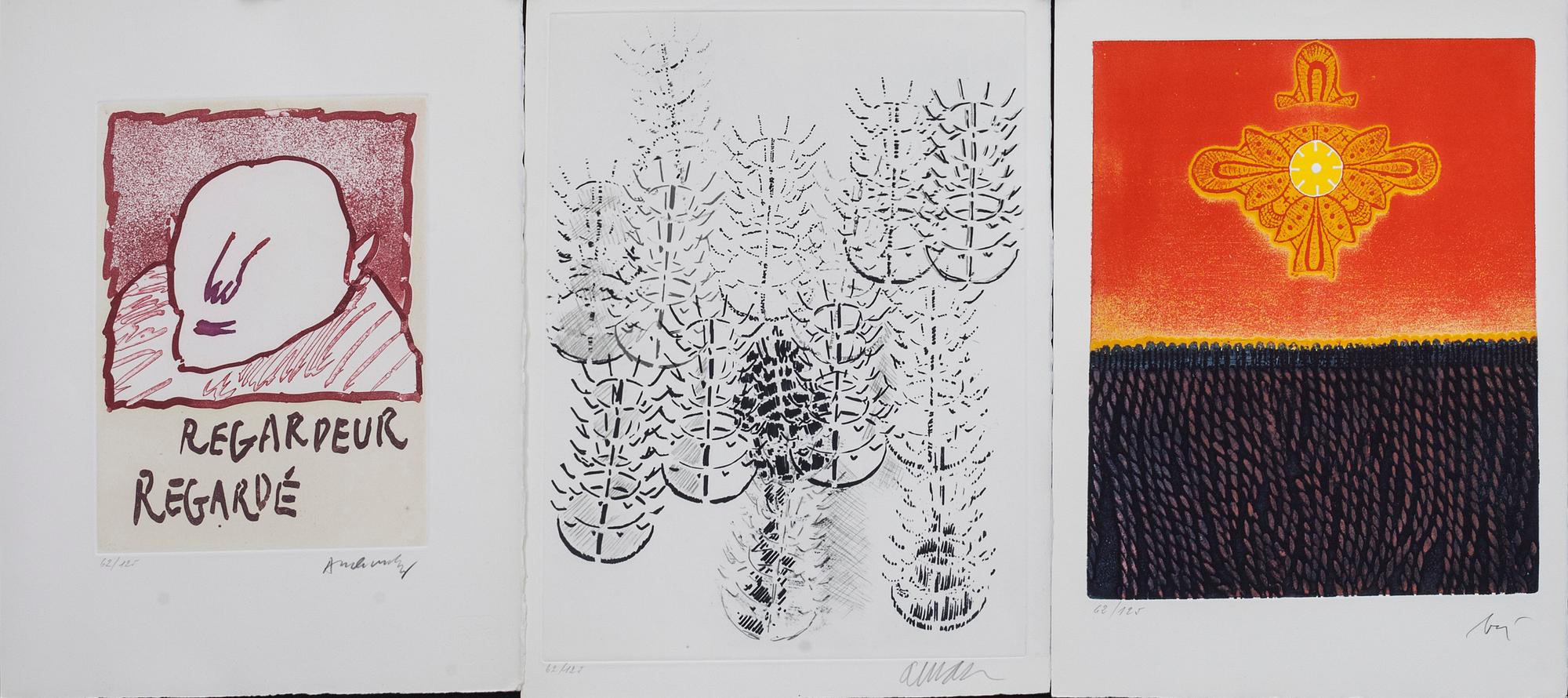ETSNINGAR, 6 st. Alechinsky, Arman, Baj, Bryen, Hausmann och Richter, signerade och numrerade 62/125.