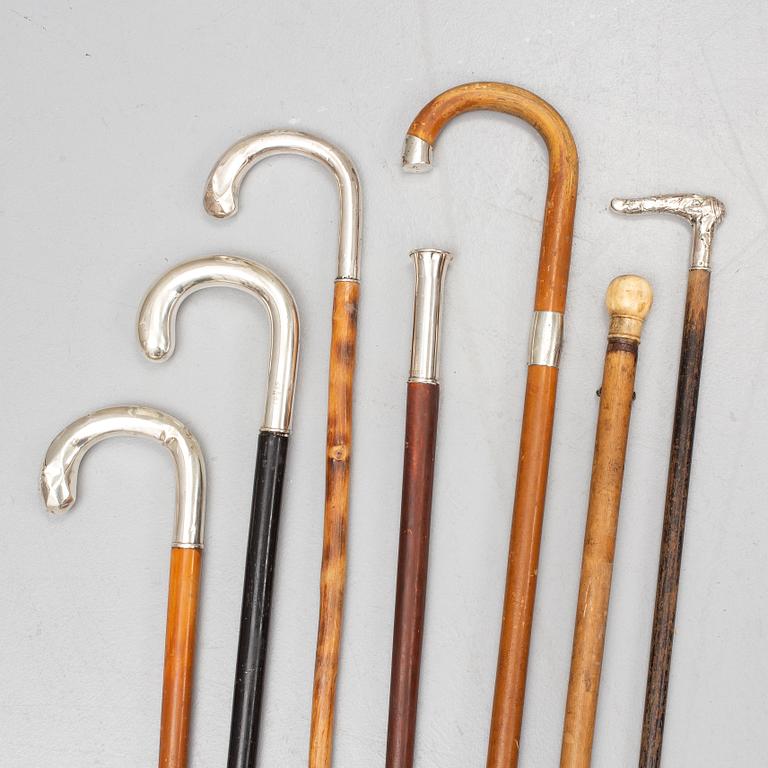 WALKING STICKS, 7, 19/20th Century.