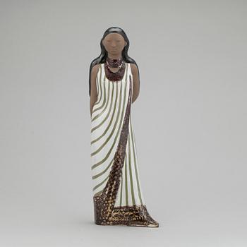 FIGURIN, delvis glaserat stengods, Mari Simmulson, Upsala Ekeby, 1962-1965.