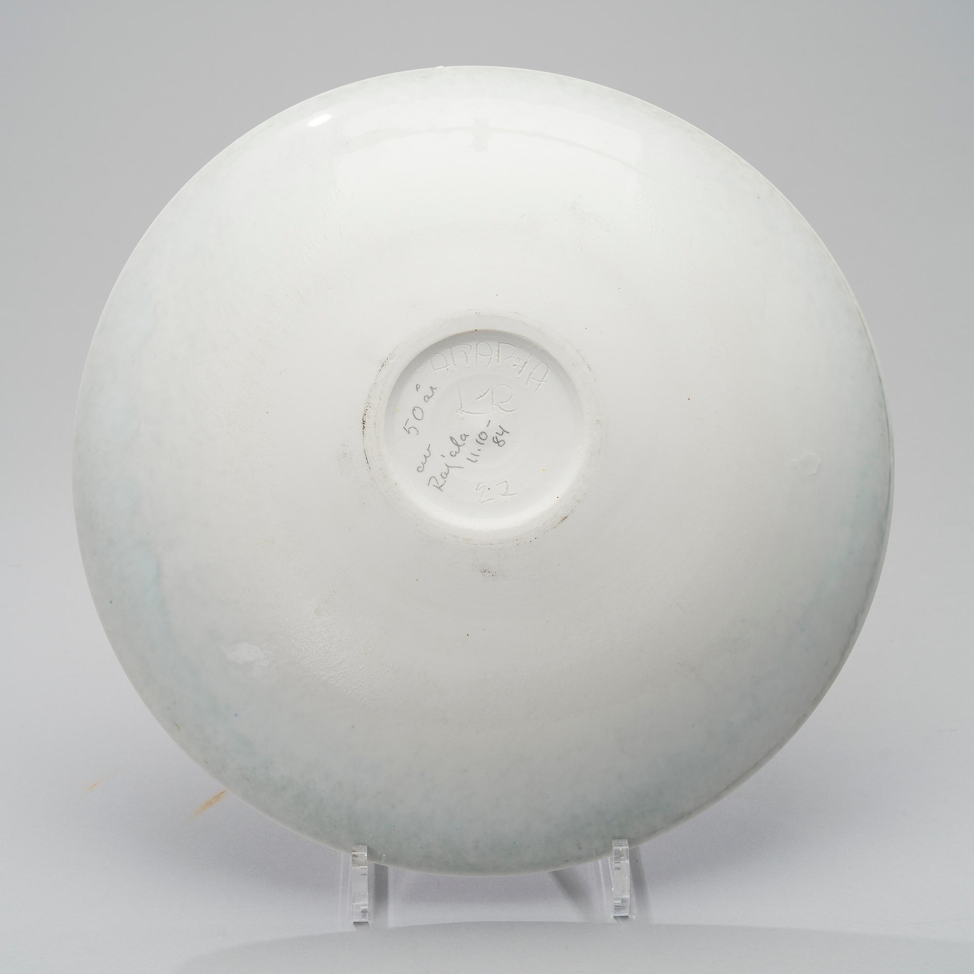 KAUKO RAJALA, SKÅLFAT, keramik, signerad i godset KR, Arabia 27.