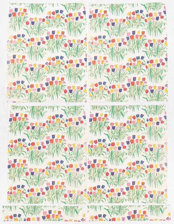 Josef Frank, four curtains, 'Tulpan', Svenskt Tenn.