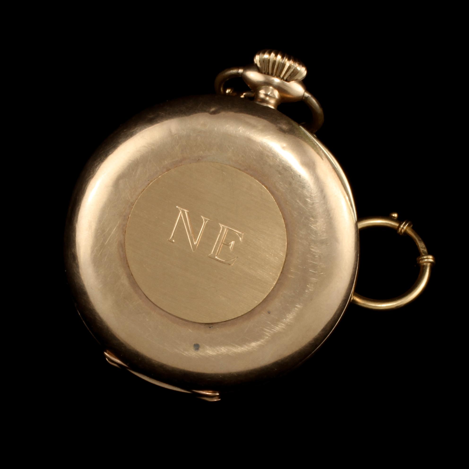 FICKUR, 14k guld, L.U.C Chopard, 1900-talets början. Vikt 84 g. KLOCKKEDJA, 18k guld. Vikt 13 g.