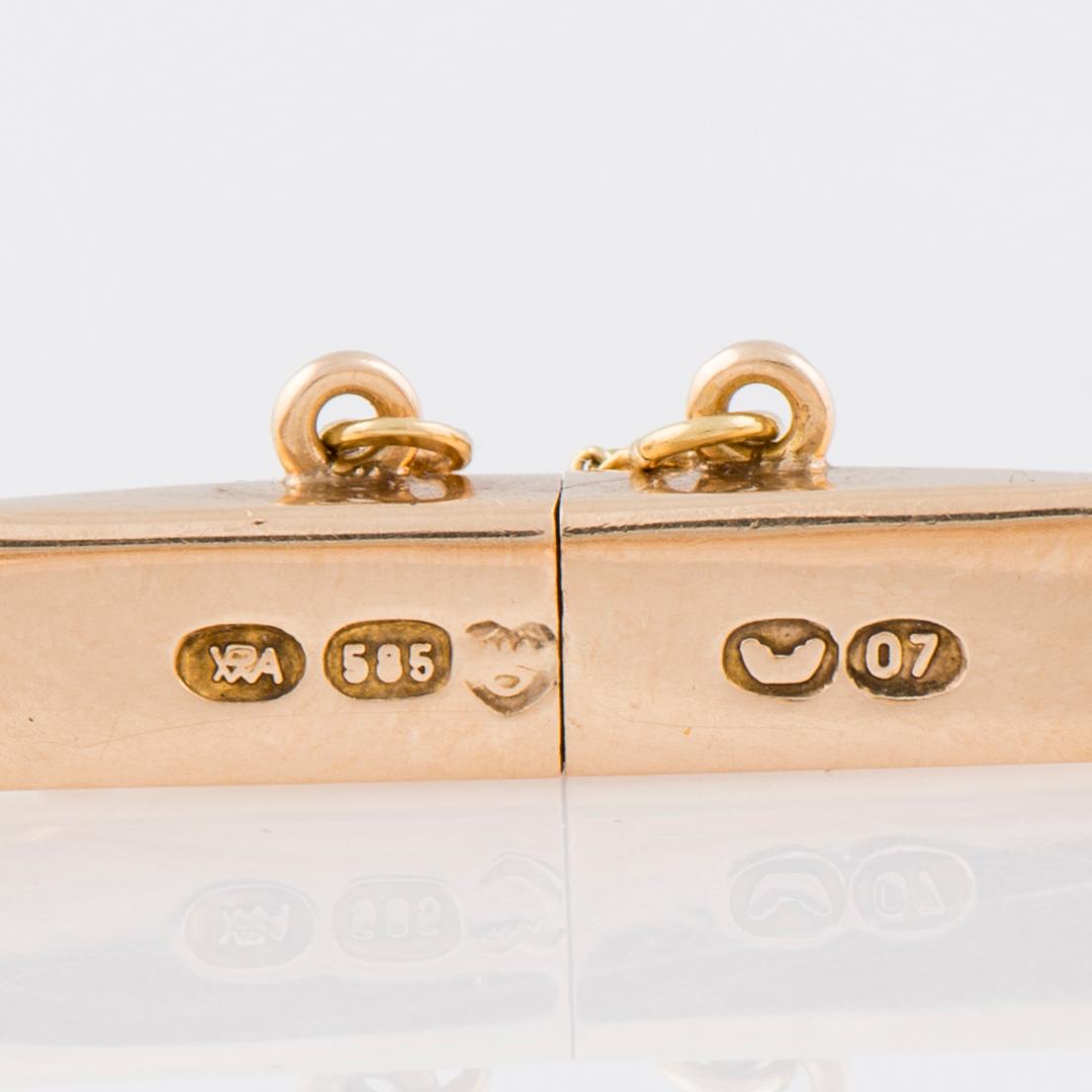 ARMBAND, 14K guld. Helsingfors 1967.