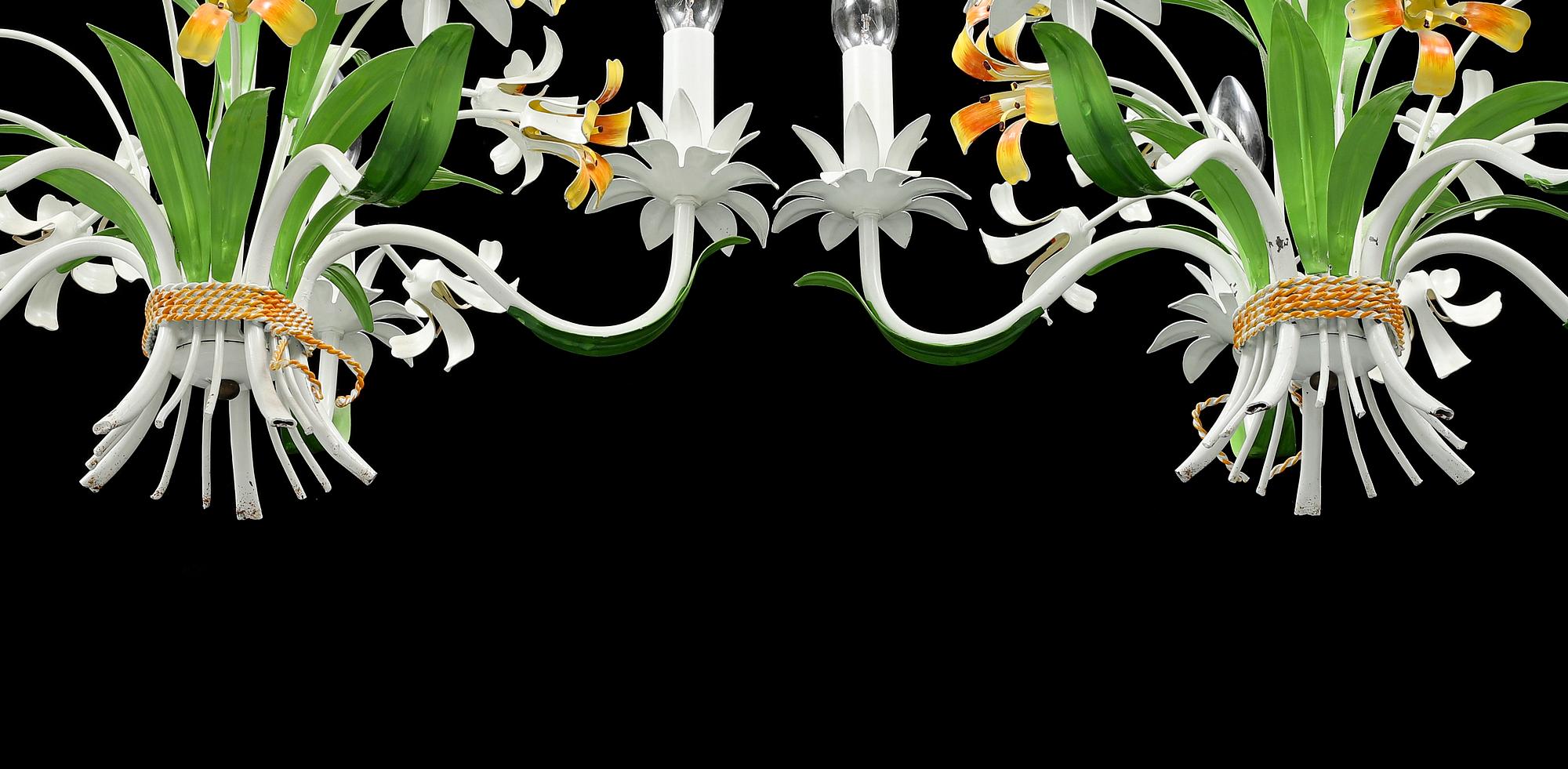 A pair of Italian ceiling lights, second half of the 20th Century.