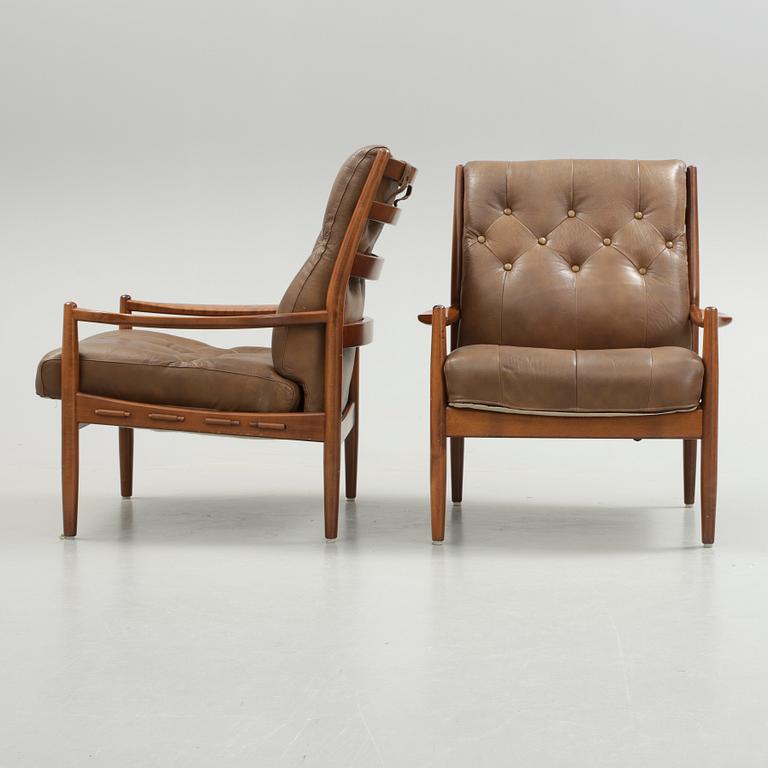 FÅTÖLJER, ett par, "Läckö hög", Ingemar Thillmark, OPE möbler.