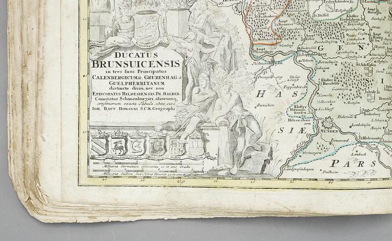 ATLAS, 30 kartor, Compendiarius qvinqvaginta Selectarvm tabularum geographicarum Homanni, Nürnberg 1748.