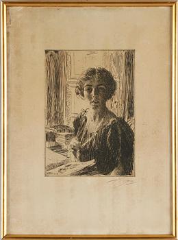 Anders Zorn · ANDERS ZORN, etsning, sign o dat.