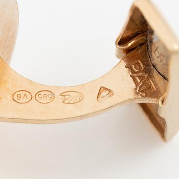 Cufflinks, a pair, 14K gold with labradorite, Saurum.