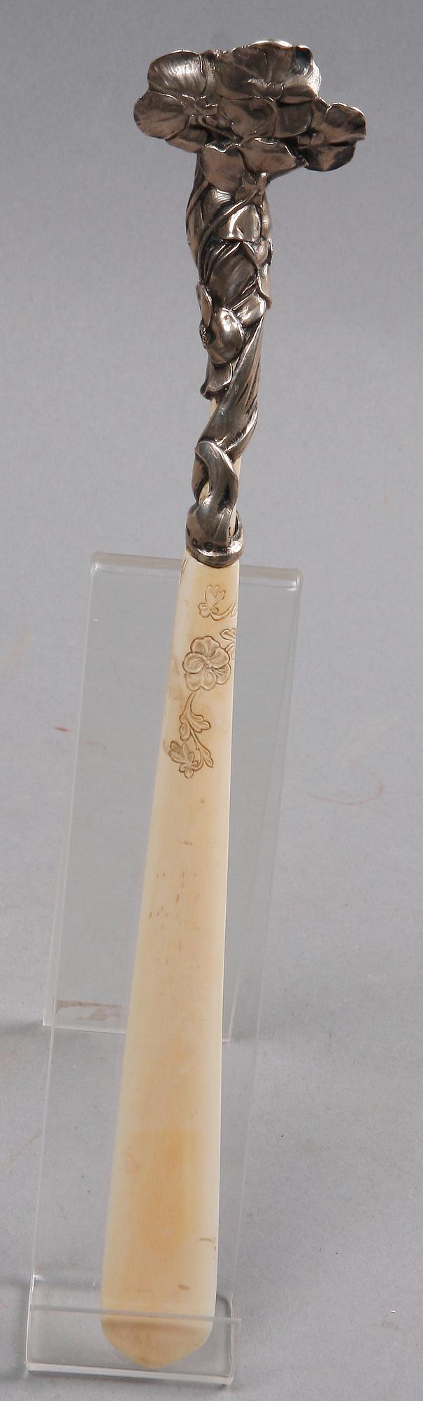 BREVKNIV, silver och ben, CG Hallberg Stockholm 1899.