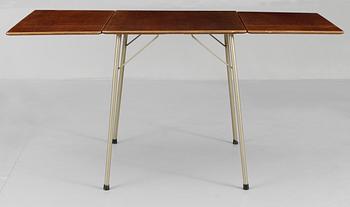 An Arne Jacobsen teak and chrome plated steel table, Fritz Hansen, Denmark 1960's.